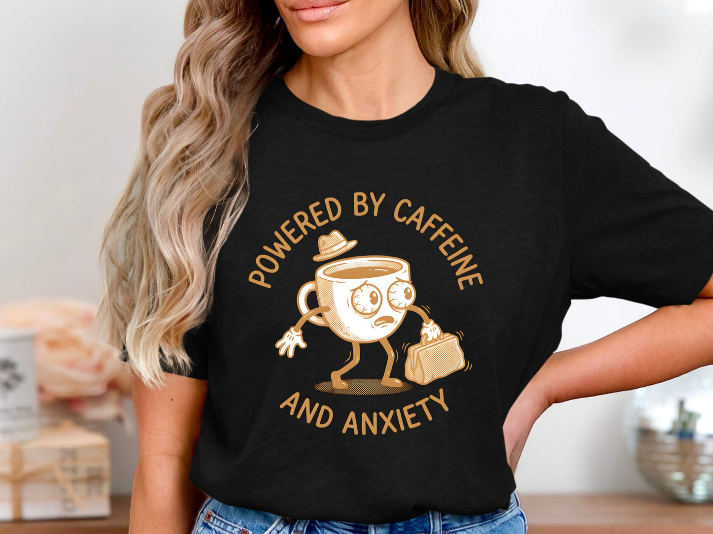 Fuelled by Caffeine and Anxiety T-Shirt - Marketer Lifestyle Tee