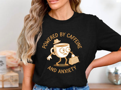 Fuelled by Caffeine and Anxiety T-Shirt - Marketer Lifestyle Tee