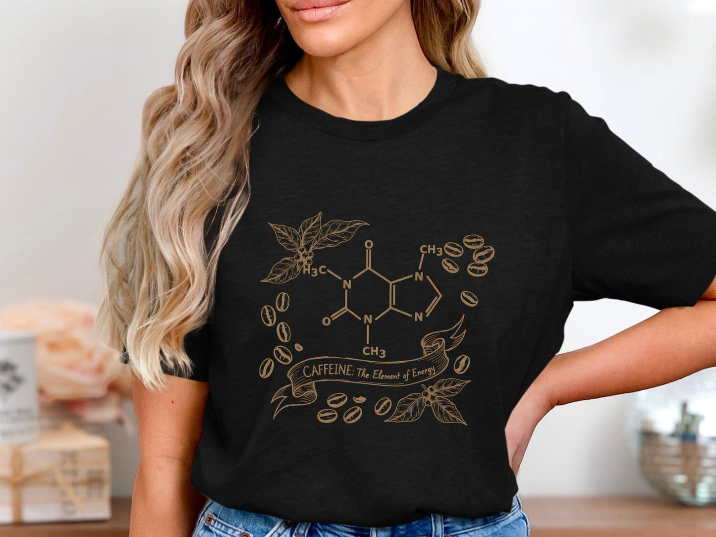 Caffeine Chemical Formula Science Graphic T-Shirt