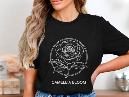 Camellia Bloom Geometric Circle Tee