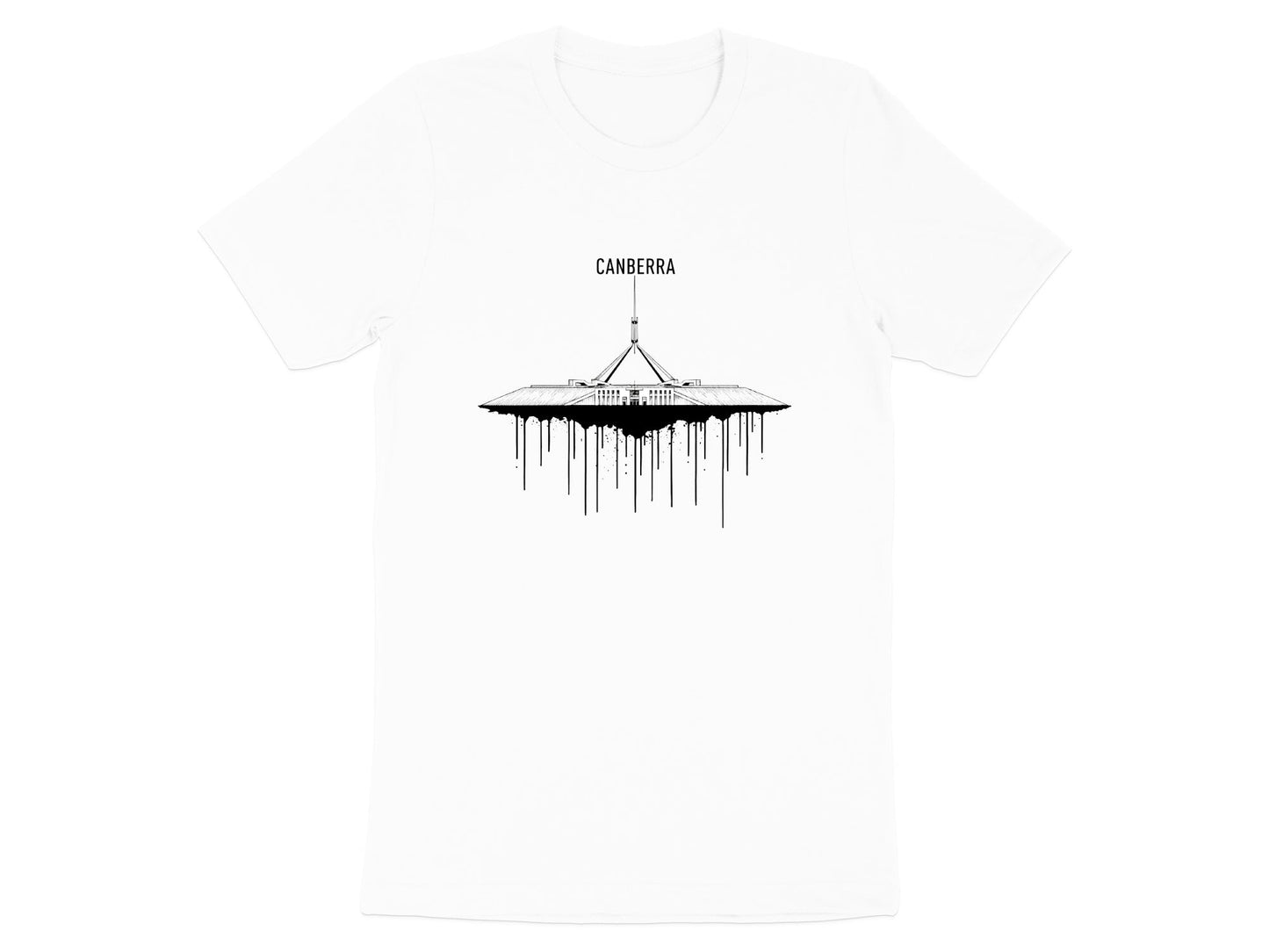 Canberra Parliament House Drip Art T-Shirt | Australian Capital Apparel