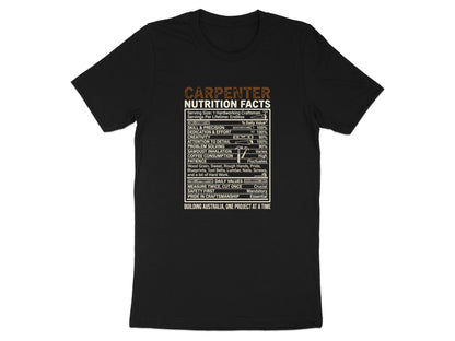 Carpenter Nutrition Facts T-Shirt - Hardworking Craftsman Tee
