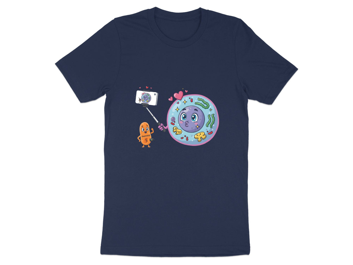Cell Selfie Funny Biology T-Shirt - Mitosis Cartoon Graphic