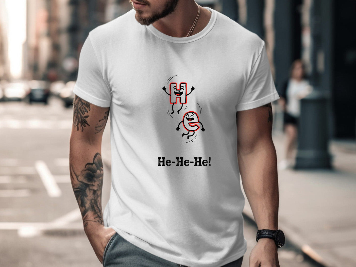 He-He-He Helium Science Pun Graphic T-Shirt