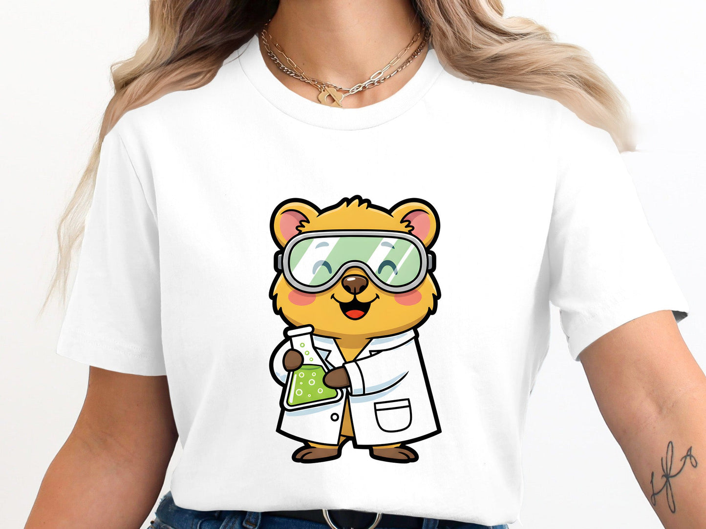 Cute Quokka Scientist Graphic T-Shirt