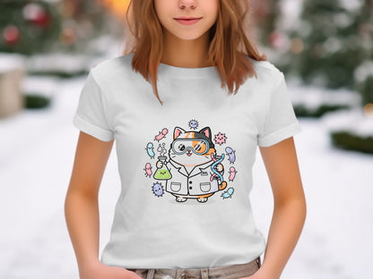 Mad Scientist Cat T-Shirt - Funny Lab Kitten Graphic
