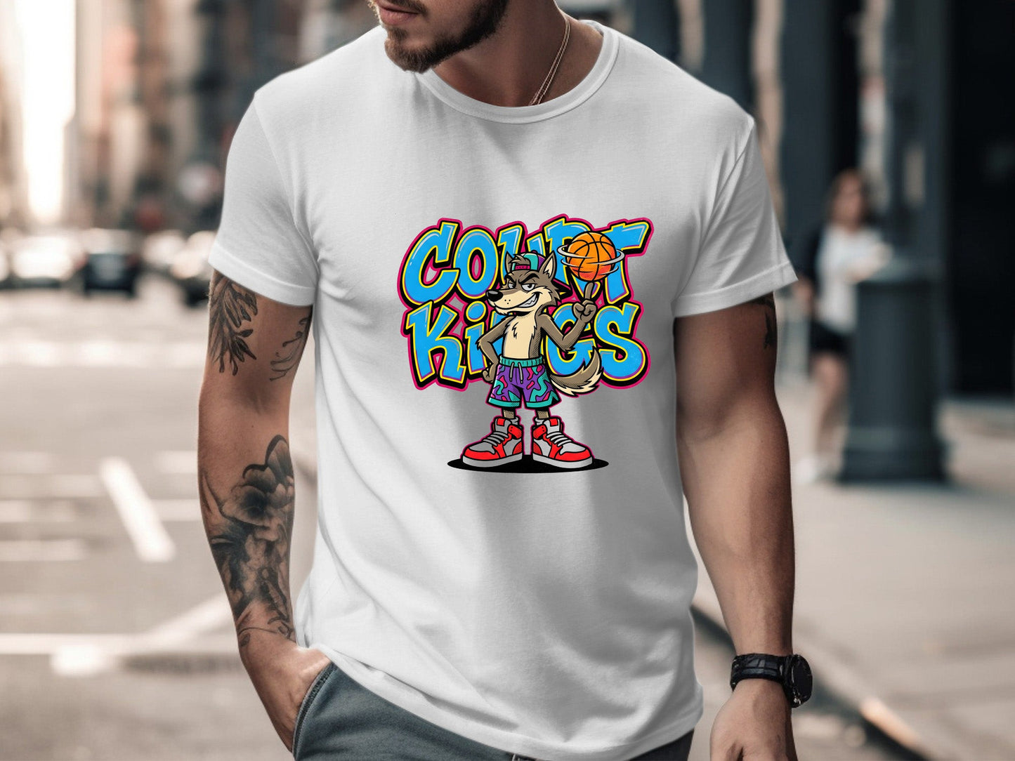 Court Kingz Wolf Basketball Character T-Shirt