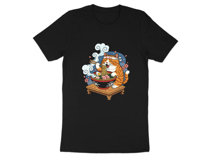 Kawaii Cat Eating Ramen Japanese Noodle T-Shirt