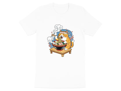 Kawaii Cat Eating Ramen Japanese Noodle T-Shirt