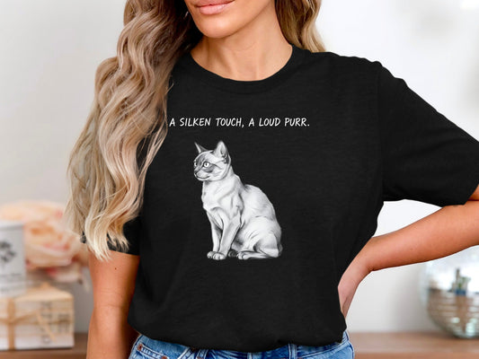A Silken Touch Cat Pencil Sketch T-Shirt