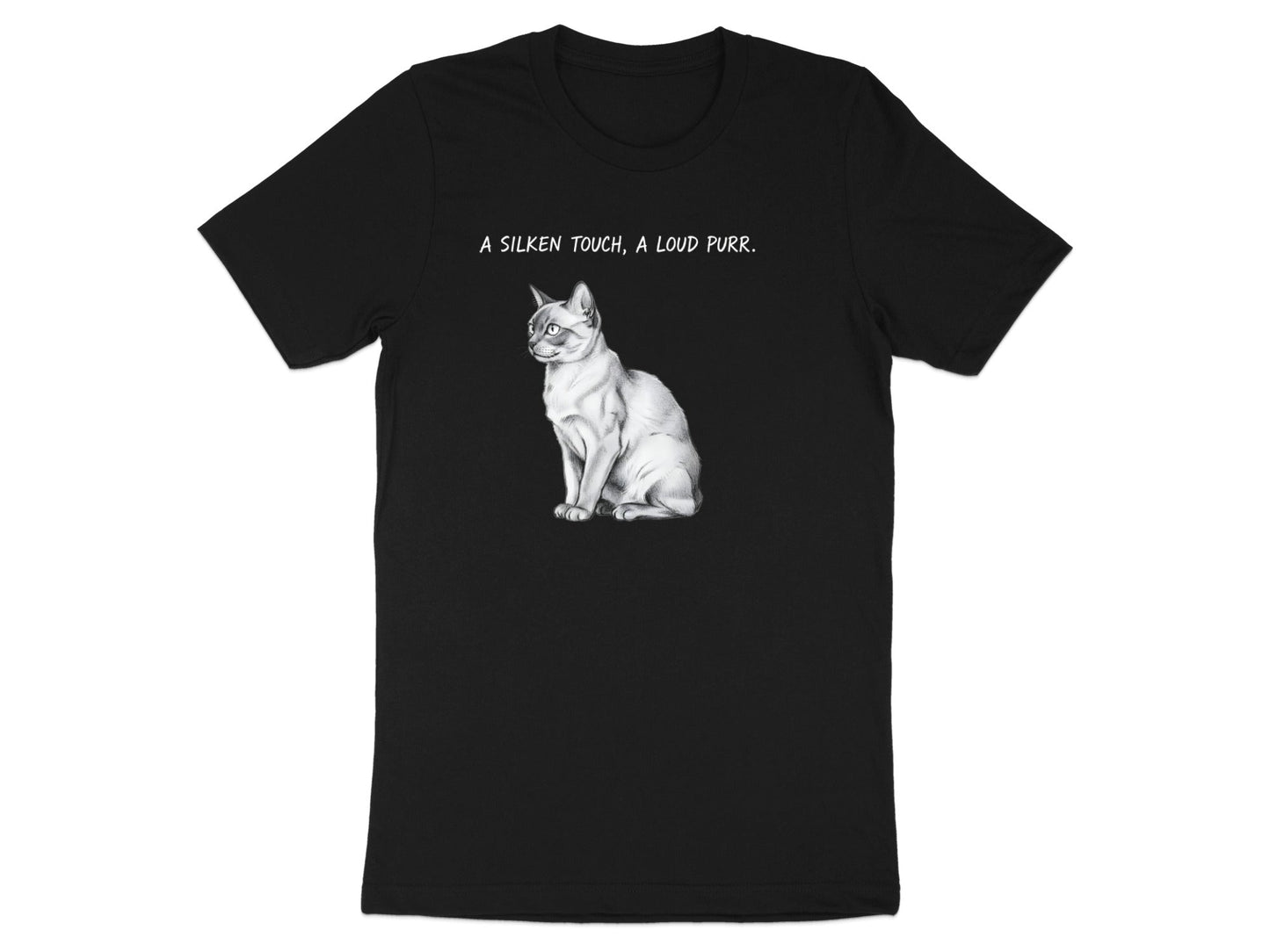 A Silken Touch Cat Pencil Sketch T-Shirt