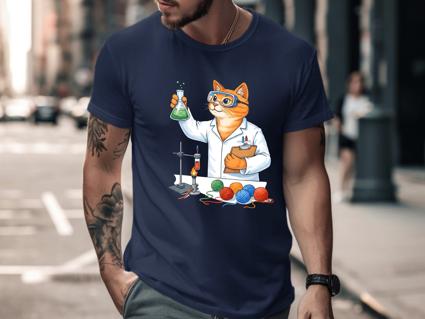 Cat Scientist Chemistry T-Shirt - Funny Science Nerd Tee