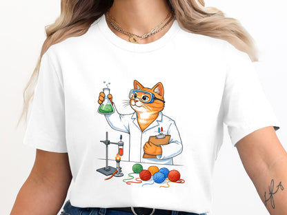 Cat Scientist Chemistry T-Shirt - Funny Science Nerd Tee