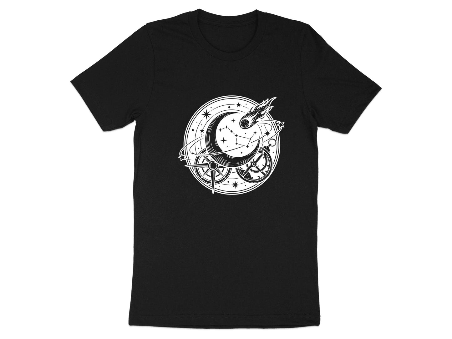 Celestial Navigation Tee – Moon Stars Comet & Compass T-Shirt