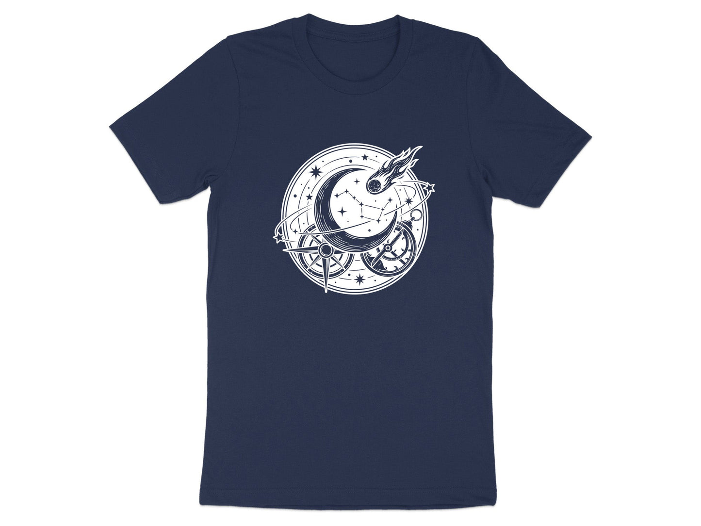 Celestial Navigation Tee – Moon Stars Comet & Compass T-Shirt