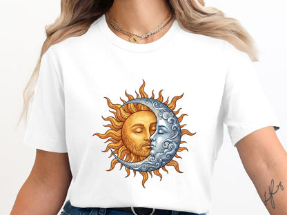 Sun & Moon Union Tee – Vibrant Watercolor Celestial T-Shirt