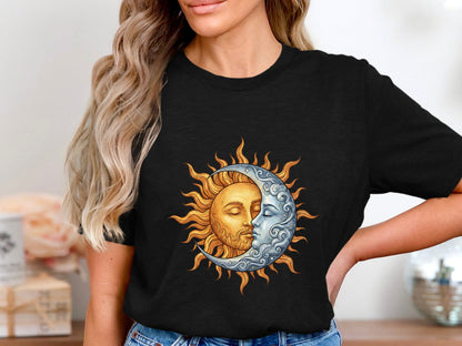 Sun & Moon Union Tee – Vibrant Watercolor Celestial T-Shirt