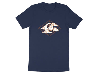 Diamond Sun & Moon Tee – Terracotta Line Art T-Shirt