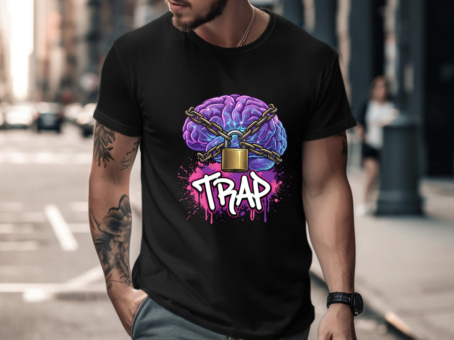 Trap Chained Mind Streetwear Graphic Tee