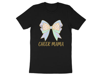 Cheer Mama Leopard Print Bow Tee - Pastel Sideline Sports Shirt