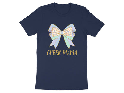 Cheer Mama Leopard Print Bow Tee - Pastel Sideline Sports Shirt