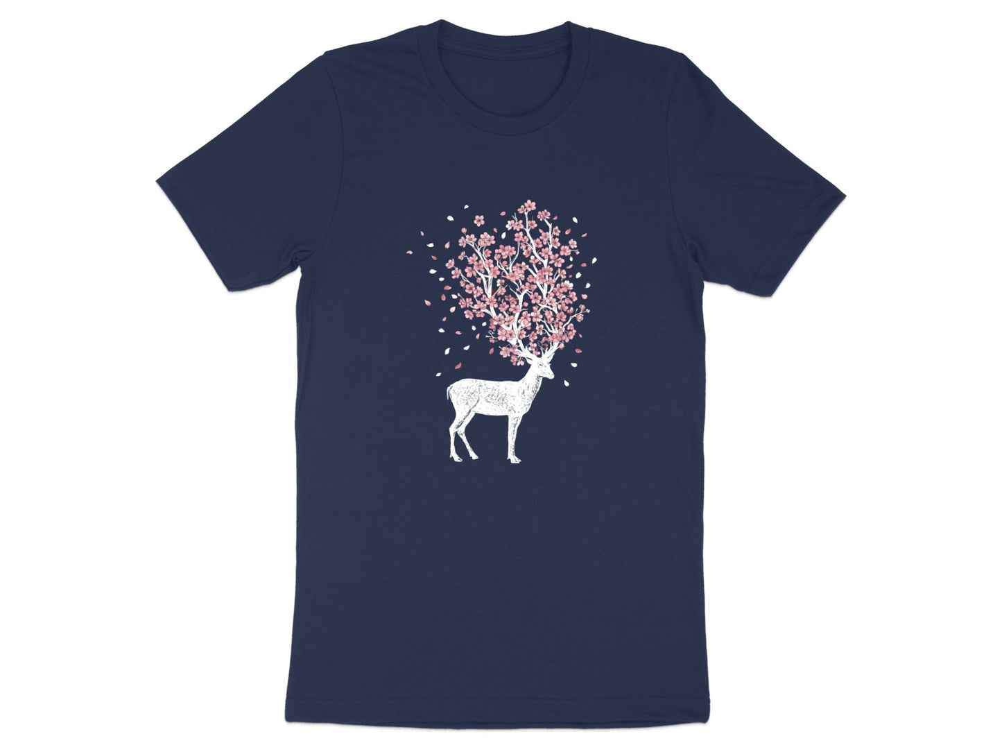 Cherry Blossom Deer Antler T-Shirt - Nature & Floral Graphic