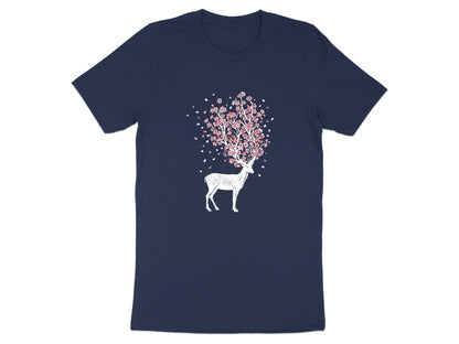 Cherry Blossom Deer Antler T-Shirt - Nature & Floral Graphic
