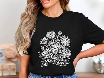 Chrysanthemum Vintage Botanical Sketch Tee