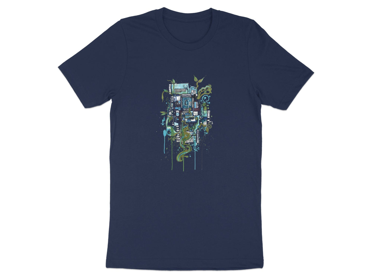 Techno-Nature Circuit Board & Vines Tee