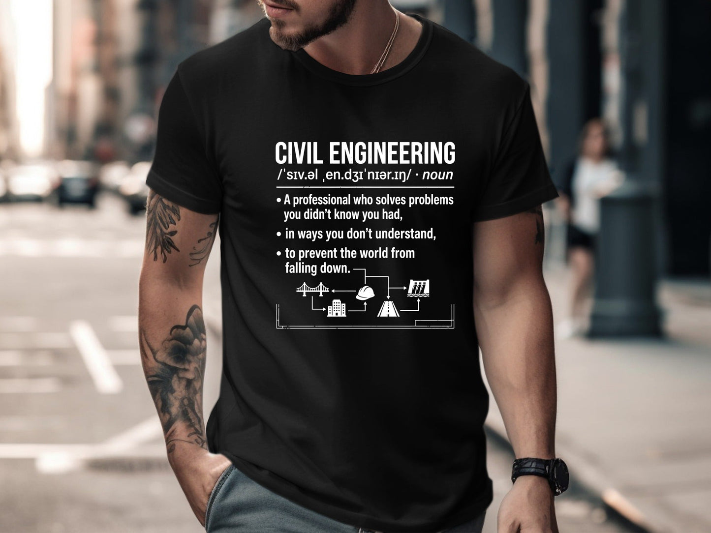 Civil Engineering Definition T-Shirt - Professional Identity Tee
