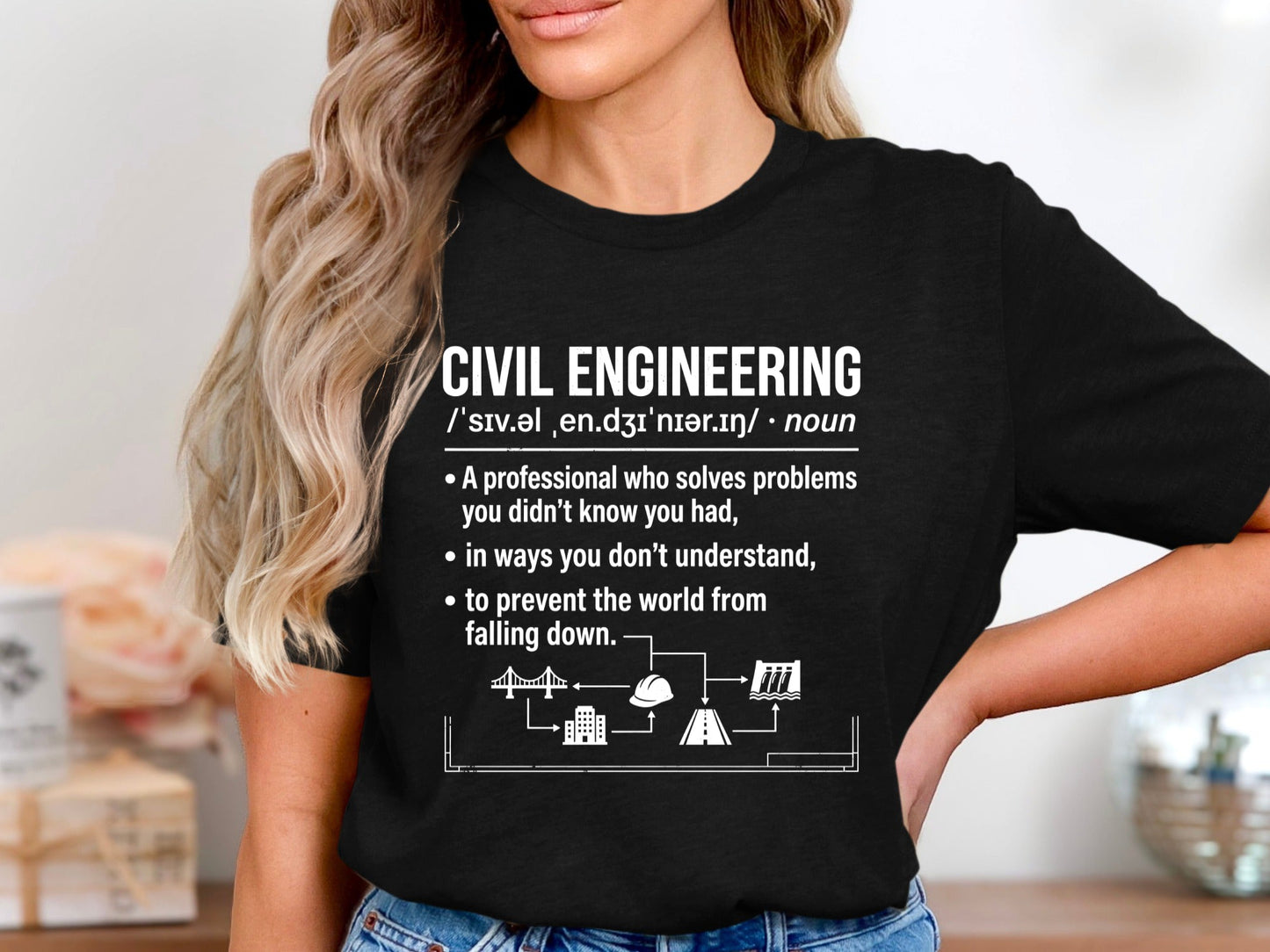 Civil Engineering Definition T-Shirt - Professional Identity Tee