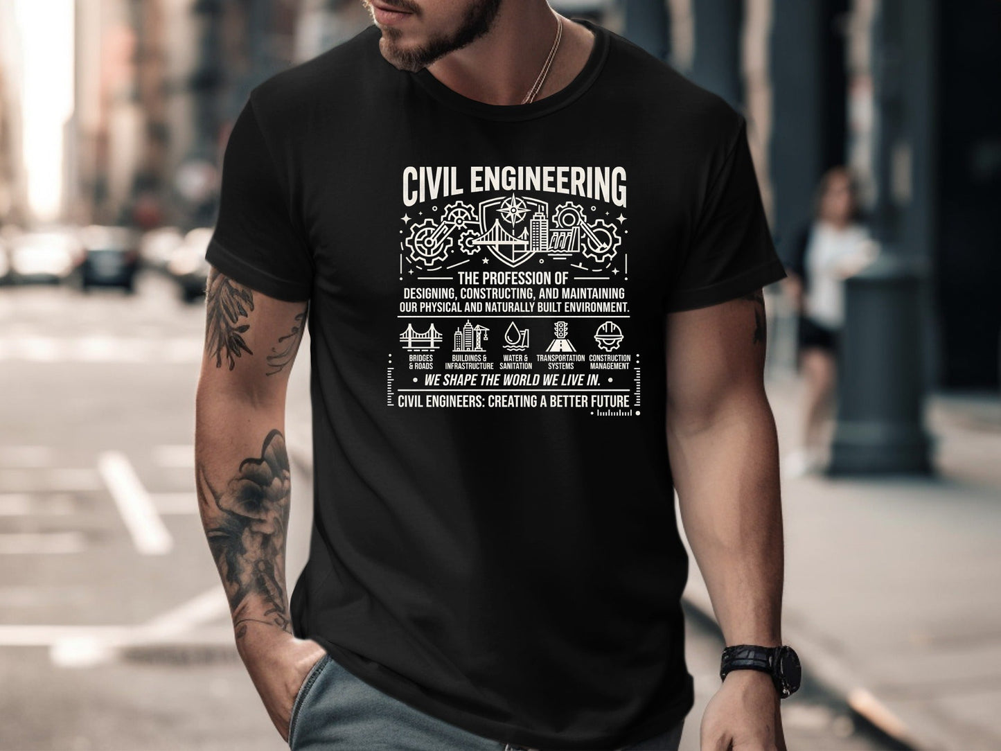 Civil Engineering Heritage Graphic T-Shirt - Shapers of the World Tee