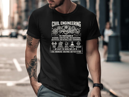 Civil Engineering Heritage Graphic T-Shirt - Shapers of the World Tee