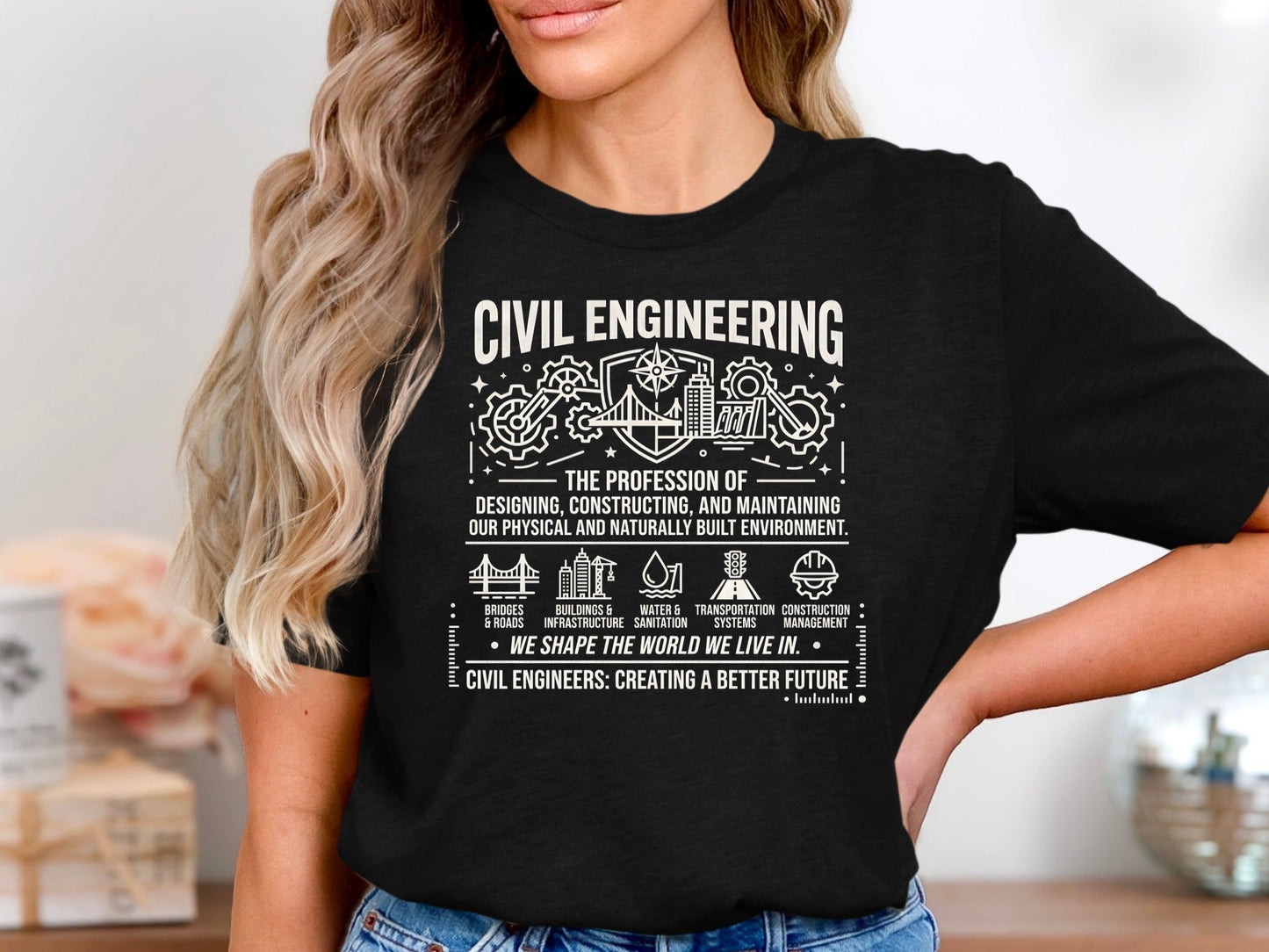 Civil Engineering Heritage Graphic T-Shirt - Shapers of the World Tee