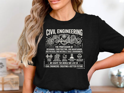 Civil Engineering Heritage Graphic T-Shirt - Shapers of the World Tee