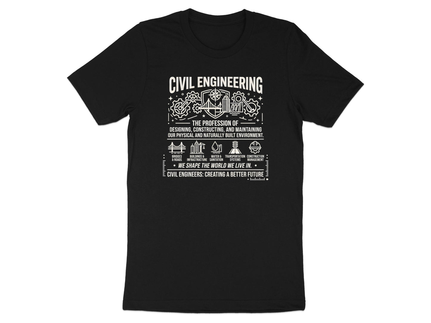 Civil Engineering Heritage Graphic T-Shirt - Shapers of the World Tee