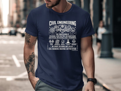 Civil Engineering Heritage Graphic T-Shirt - Shapers of the World Tee