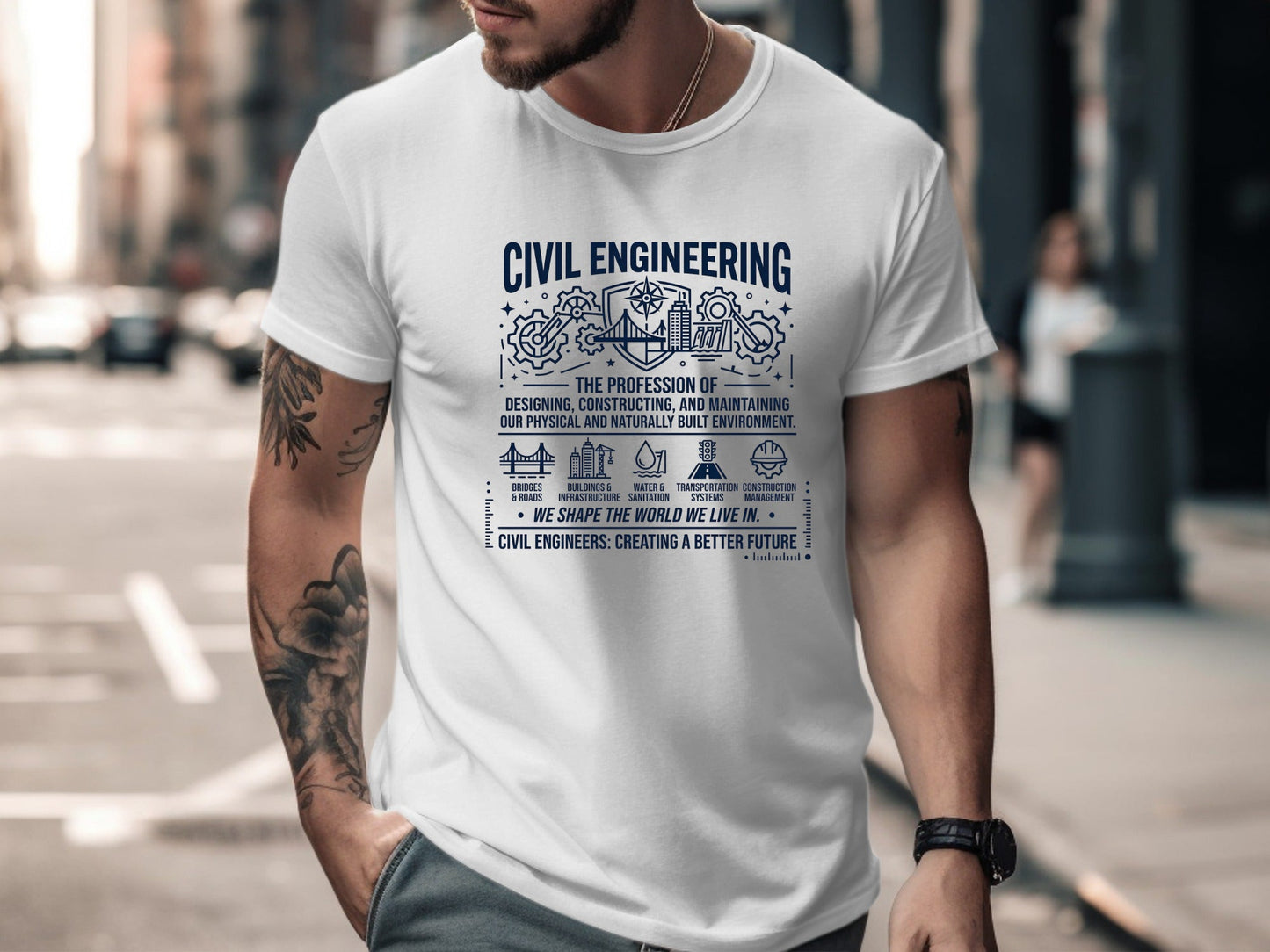 Civil Engineering Heritage Graphic T-Shirt - Shapers of the World Tee