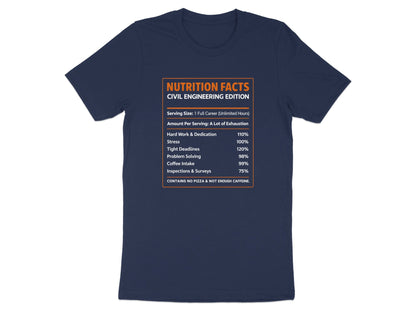 Civil Engineering Nutrition Facts T-Shirt - Hard Work & Coffee Tee