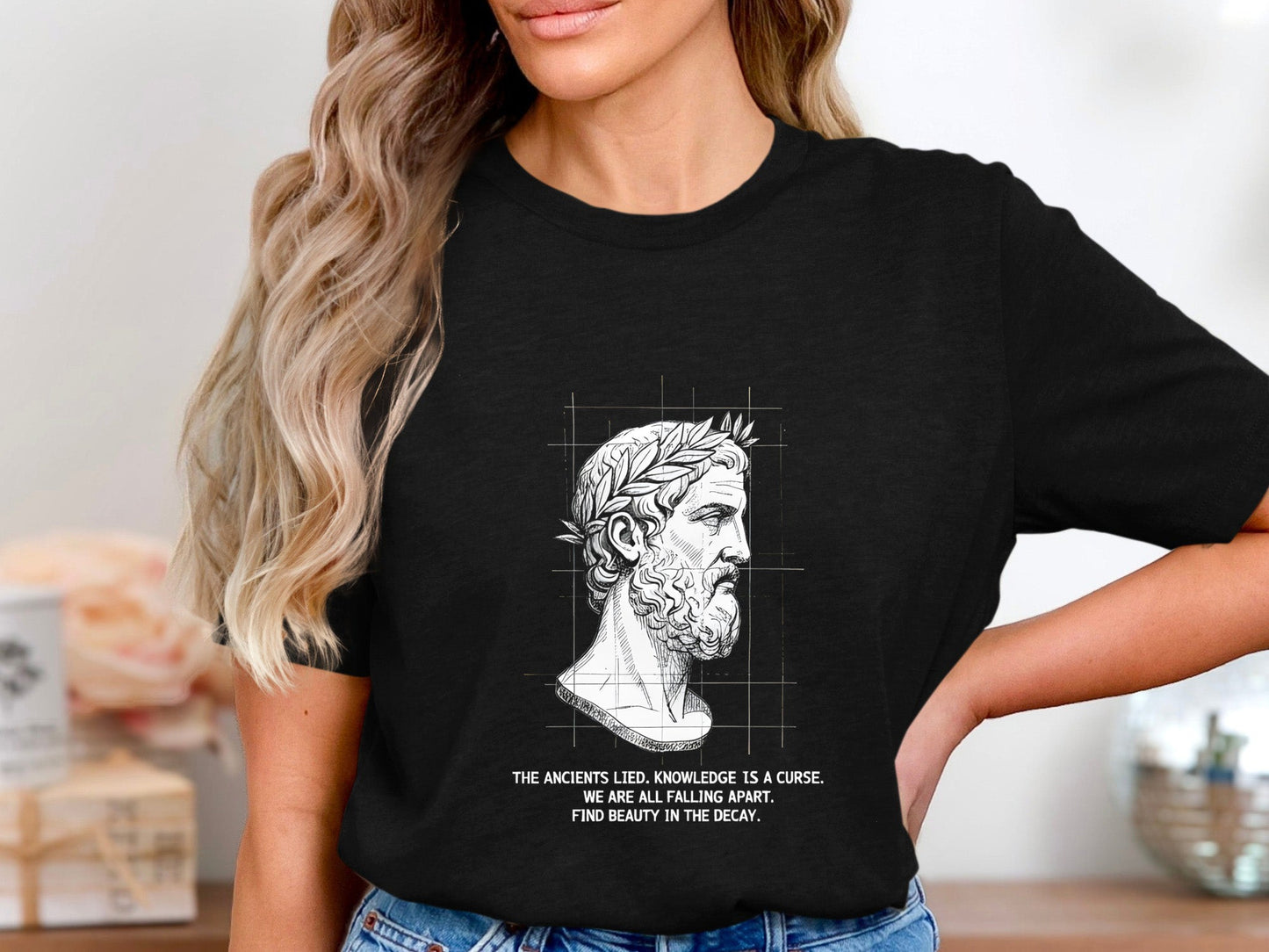 Ancient Philosophy Quote T-Shirt - 'Beauty in the Decay' Tee