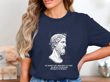 Ancient Philosophy Quote T-Shirt - 'Beauty in the Decay' Tee