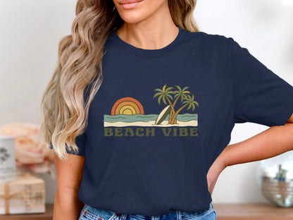 Retro Coastal Vibes 80s Style T-Shirt