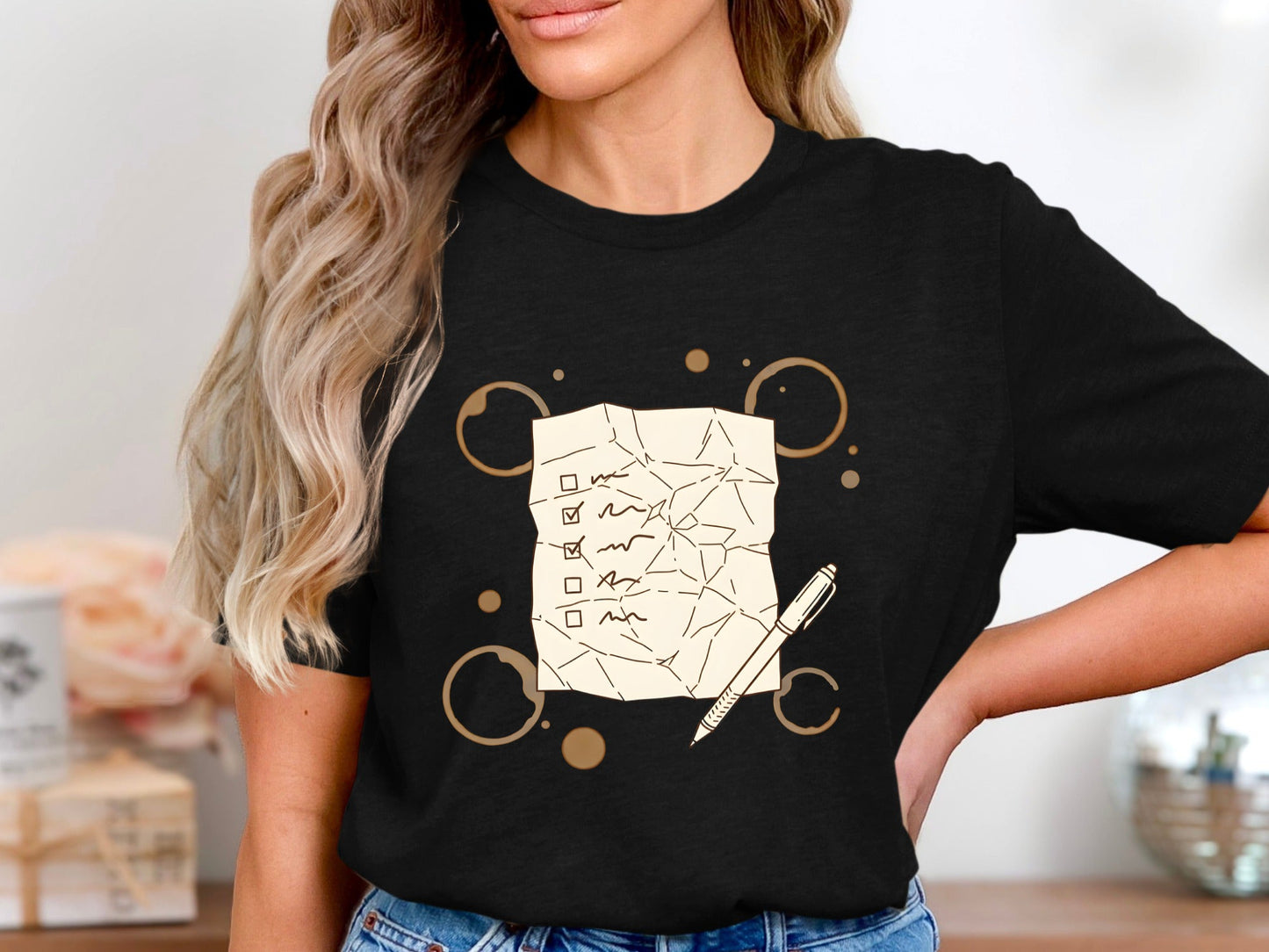 Coffee Stained Checklist Graphic T-Shirt - Creative Process Tee