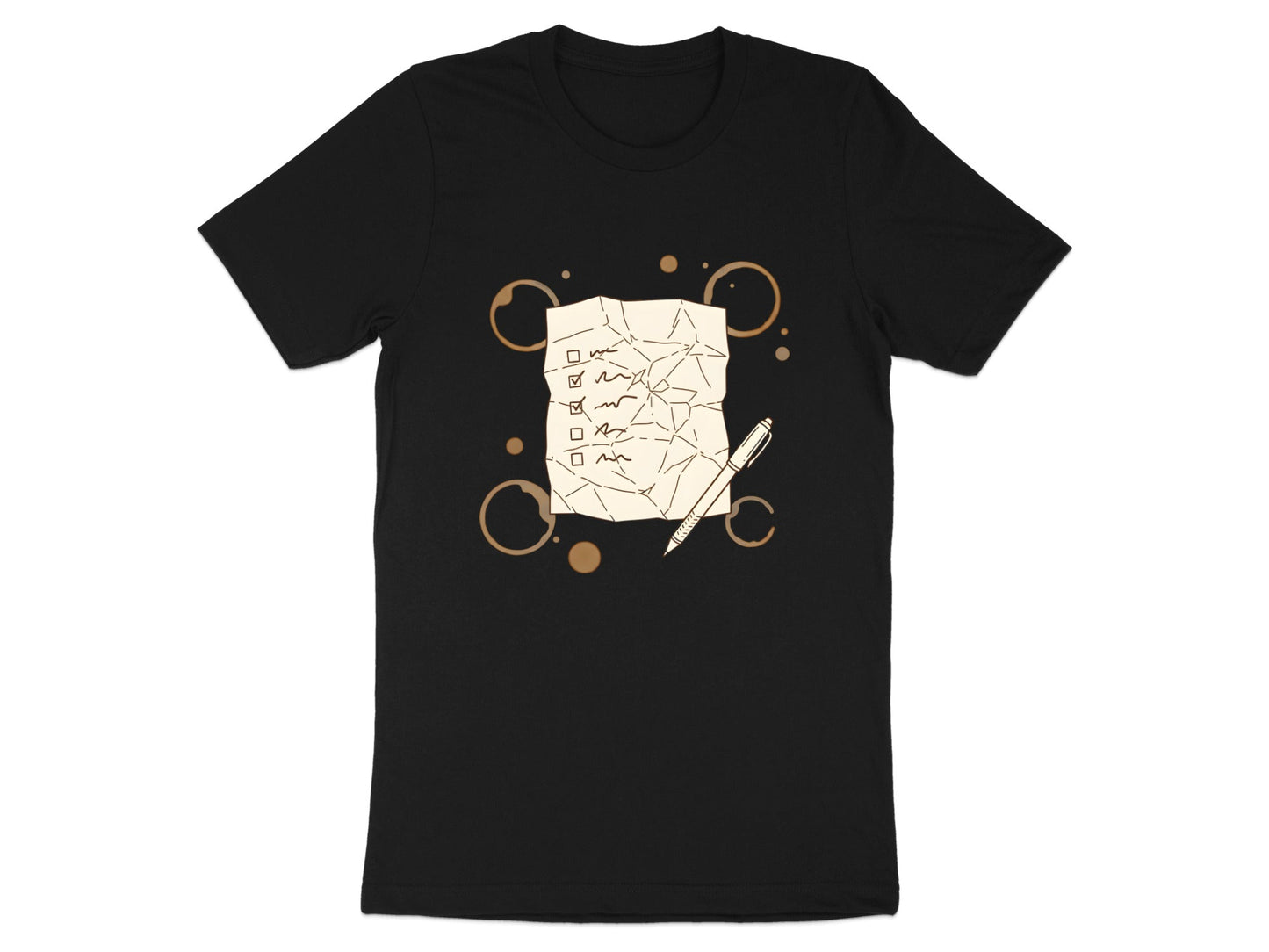 Coffee Stained Checklist Graphic T-Shirt - Creative Process Tee