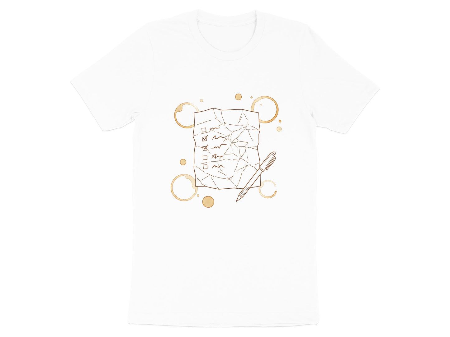 Coffee Stained Checklist Graphic T-Shirt - Creative Process Tee