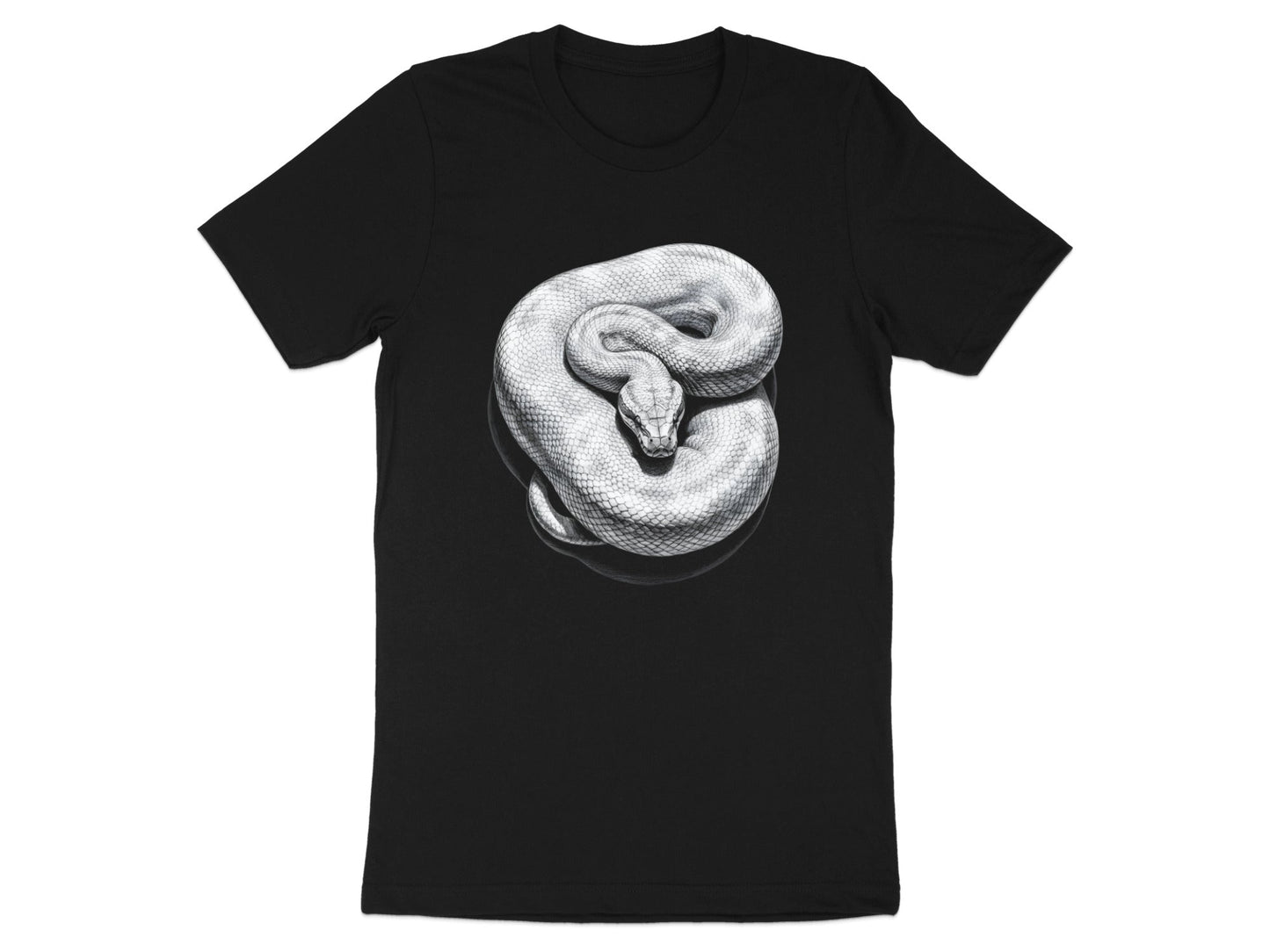 Coiled Snake Realistic Pencil Sketch T-Shirt