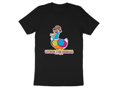Living The Dream Colorful Cartoon Duck T-Shirt