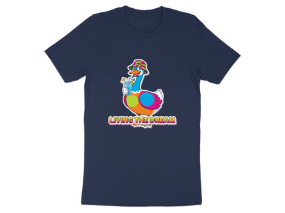Living The Dream Colorful Cartoon Duck T-Shirt