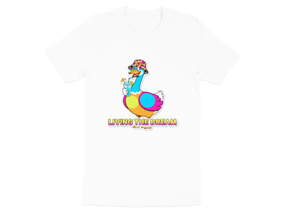 Living The Dream Colorful Cartoon Duck T-Shirt