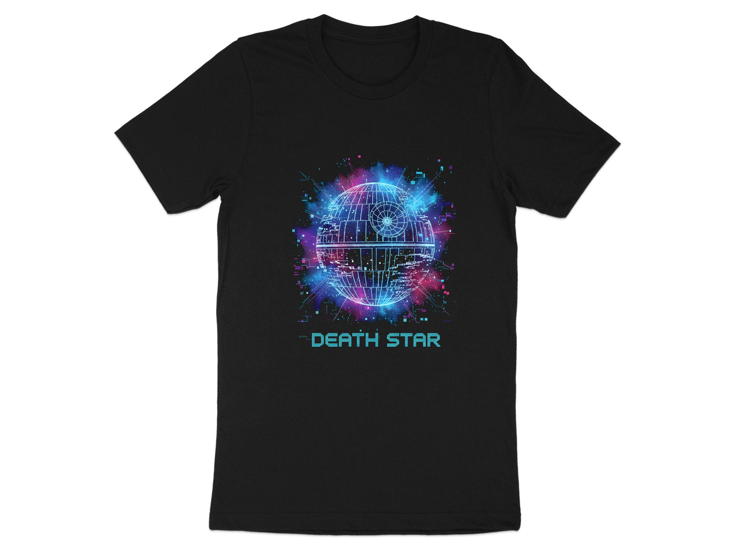 Neon Galactic Art Death Star Hologram Space T-Shirt